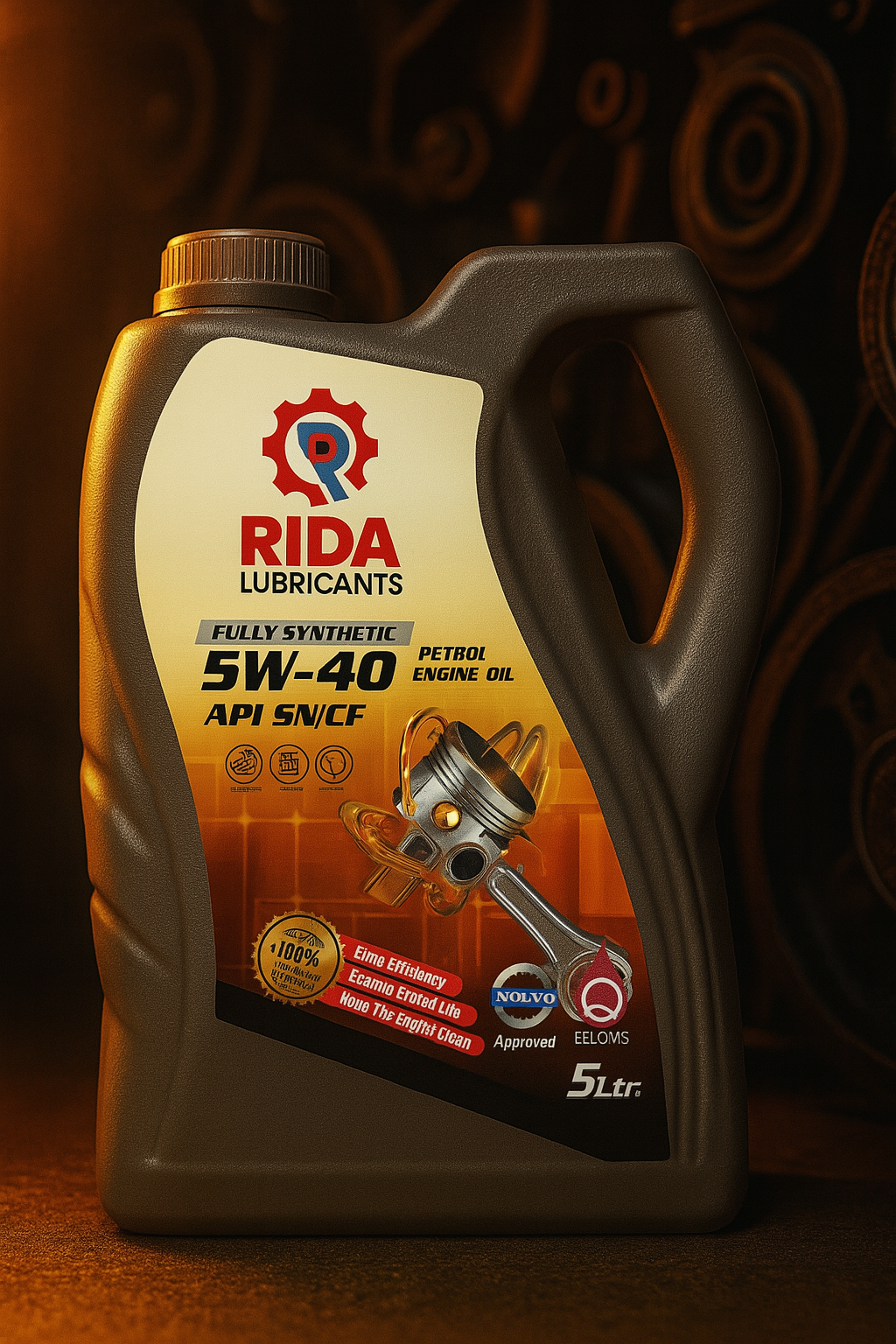Rida 5W-40 Fully Synthetic Engine Oil – Premium Performance (4-Gallon Case)